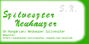 szilveszter neuhauzer business card